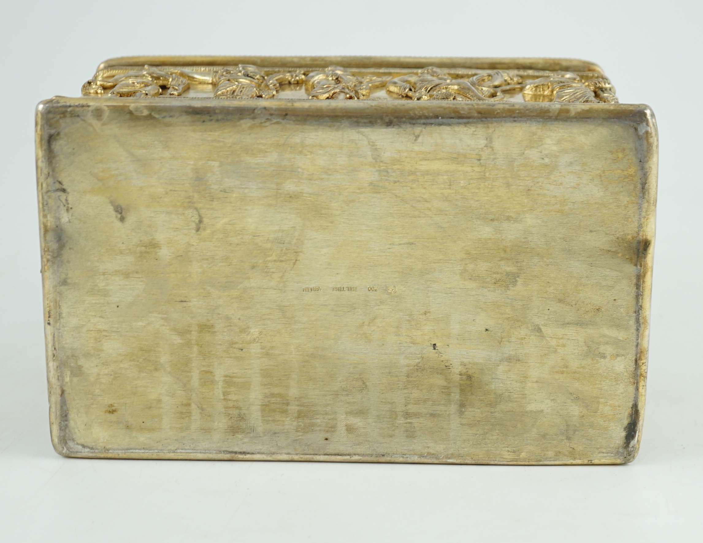 A German 800 standard parcel gilt silver Byzantine style rectangular casket, by Paul Telge, Berlin